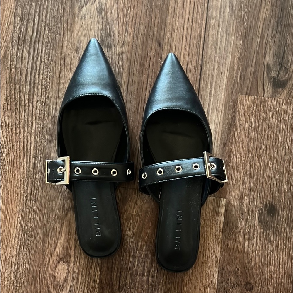NEVER WORN- Black Mules with Sleek Design